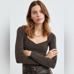 NWOT, Aritzia wilfred greer sweater, size xs, dark grey/brown
